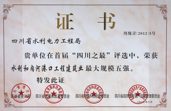 首屆四川之最五強