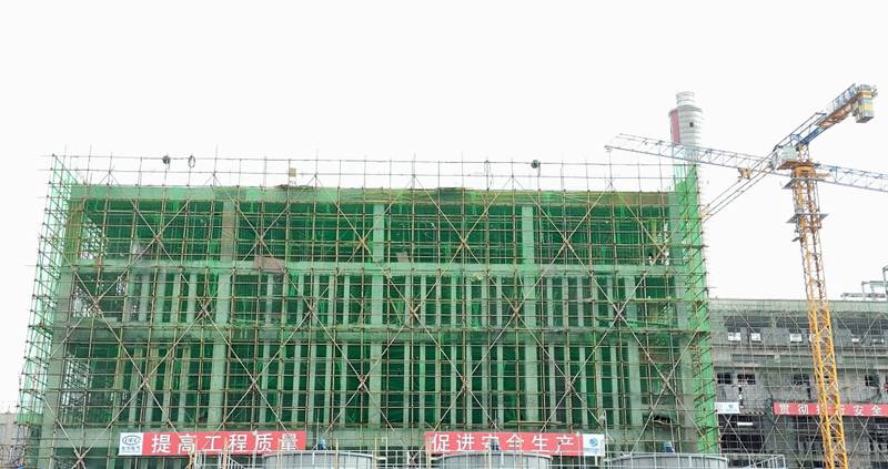 隴西熱電聯產項目換熱首站主體結構全面封頂